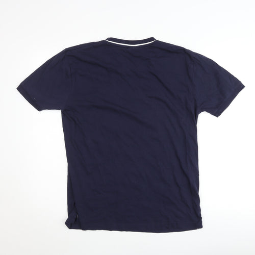 Slazenger Men's Blue V-Neck Cotton T-Shirt Size L