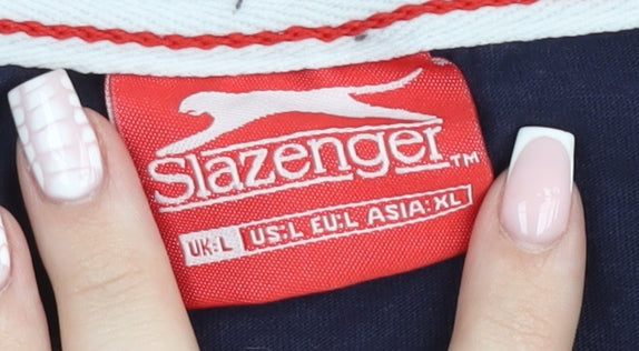 Slazenger Men's Blue V-Neck Cotton T-Shirt Size L