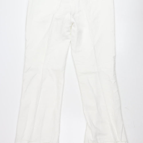 Savida Women’s White Chino Trousers Size 14 Mid Rise Cotton Blend