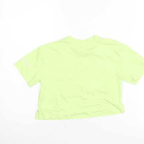 River Island Girls Green Cropped Graphic T-Shirt 5-6 Years