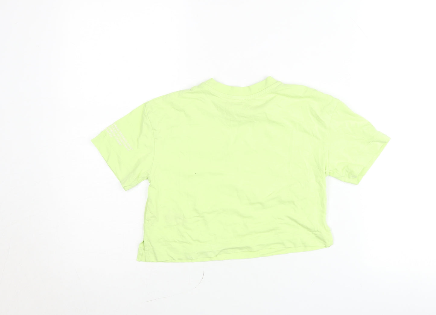 River Island Girls Green Cropped Graphic T-Shirt 5-6 Years