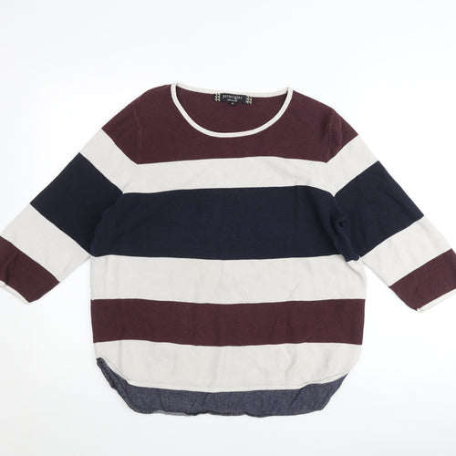 Principles by Ben de Lisi Women’s Multicoloured Striped Knit 3/4 Sleeve Top Size 18