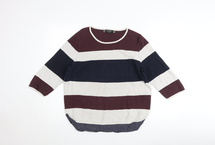 Principles by Ben de Lisi Women’s Multicoloured Striped Knit 3/4 Sleeve Top Size 18