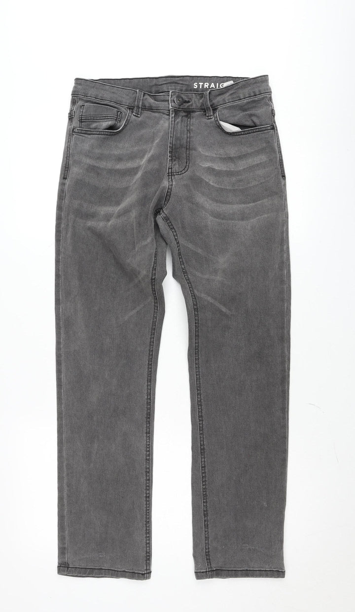 Marks and Spencer Men’s Grey Straight Leg Jeans 32W 32L Classic Fit