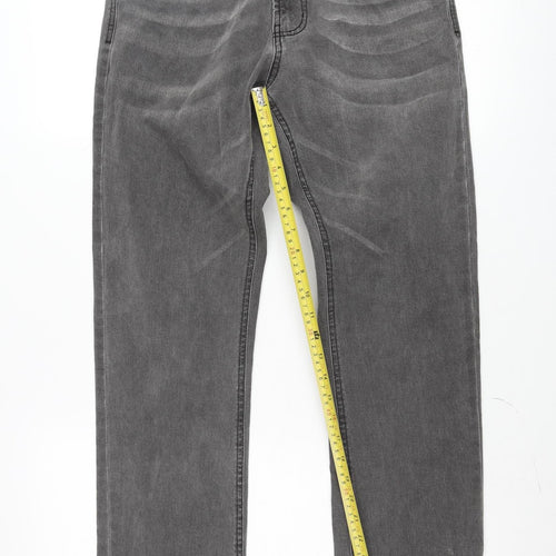 Marks and Spencer Men’s Grey Straight Leg Jeans 32W 32L Classic Fit