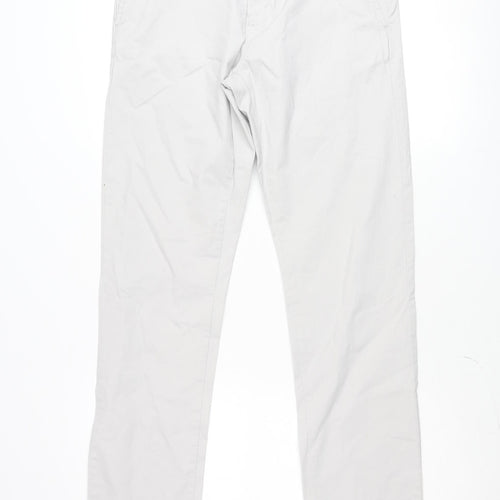 & Other Stories Men Grey 32 Chino Trousers Cotton Blend Classic Fit