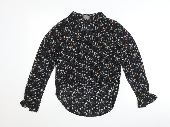 Vero Moda Women’s Black Floral Long Sleeve Viscose Blouse XS