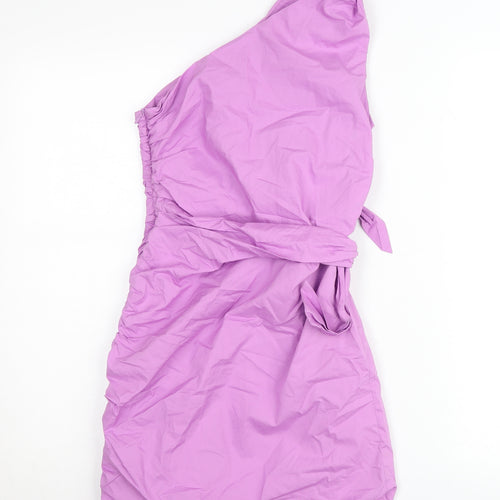 Zara Women Purple One Shoulder Bodycon Dress Size S Party