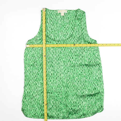 Michael Kors Women's Green Geometric Polyester Sleeveless Tank Top M
