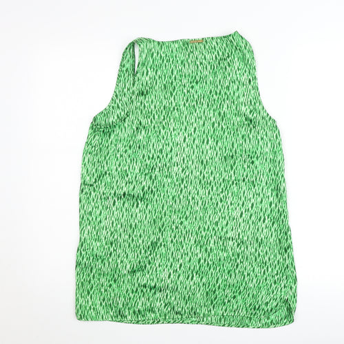 Michael Kors Women's Green Geometric Polyester Sleeveless Tank Top M