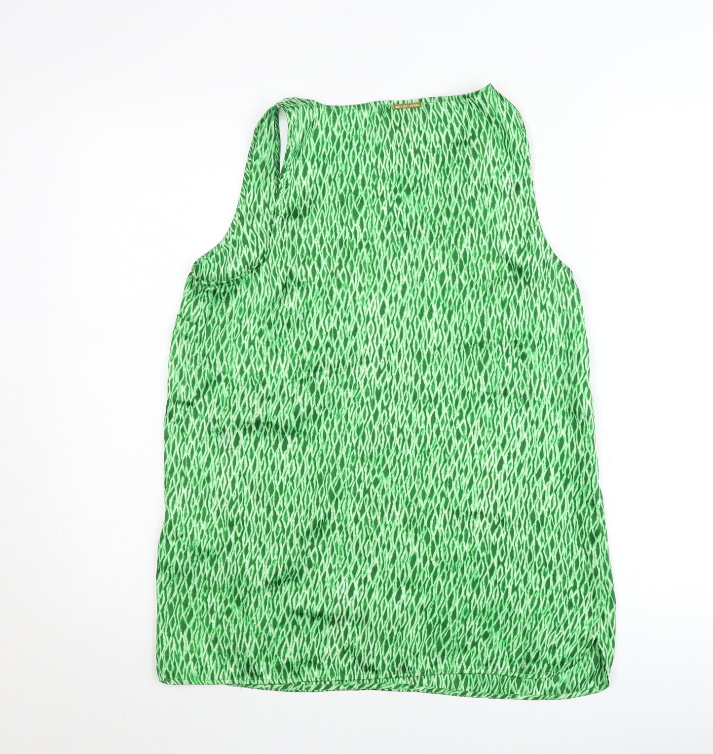 Michael Kors Women's Green Geometric Polyester Sleeveless Tank Top M