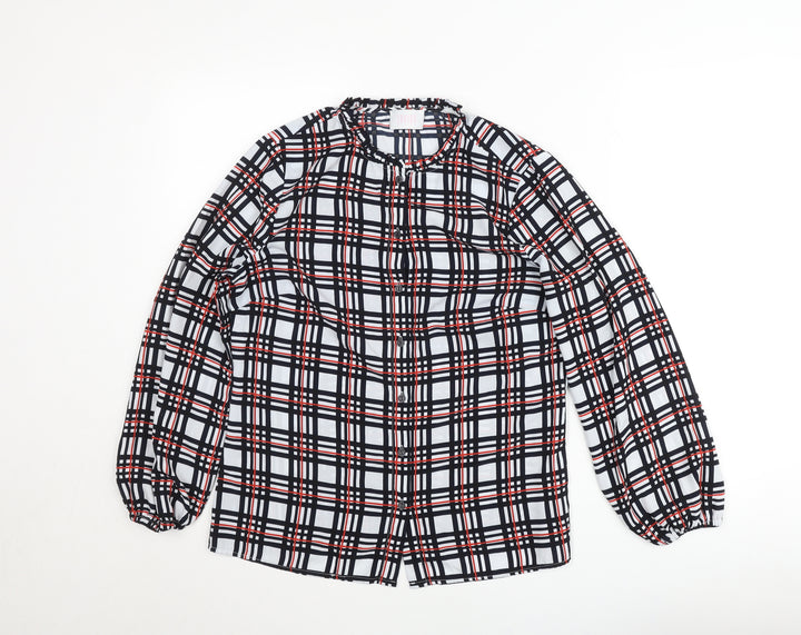 Savida Women's Multicoloured Check Blouse Size 10 Long Sleeve