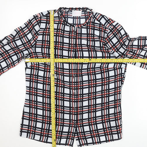 Savida Women's Multicoloured Check Blouse Size 10 Long Sleeve