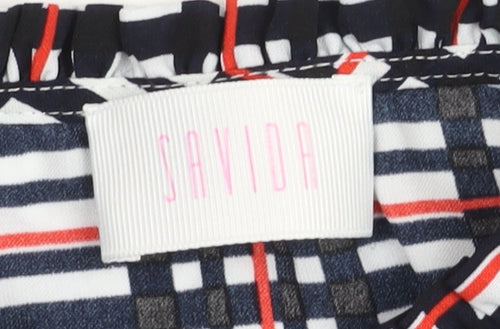 Savida Women's Multicoloured Check Blouse Size 10 Long Sleeve