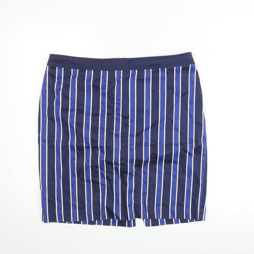 Tommy Hilfiger Women's Blue Striped Pencil Skirt Size 12