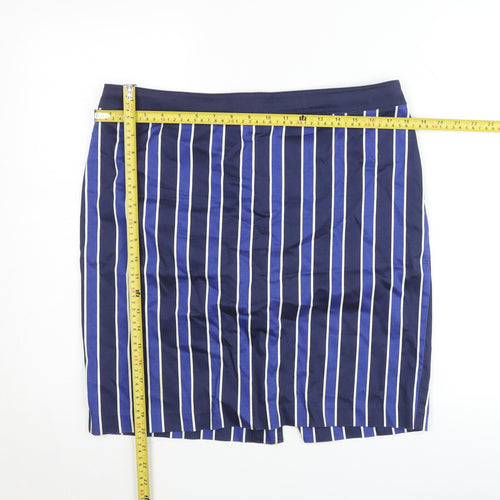Tommy Hilfiger Women's Blue Striped Pencil Skirt Size 12