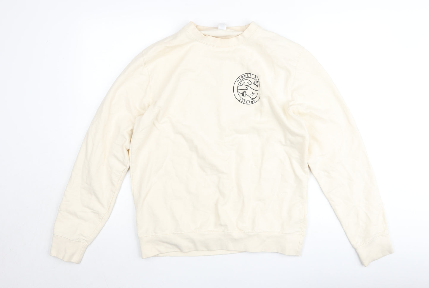 Just Hoods AWDis Women Beige Pullover Jumper M Dingle Surf Ireland Sweatshirt