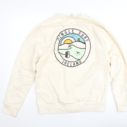 Just Hoods AWDis Women Beige Pullover Jumper M Dingle Surf Ireland Sweatshirt