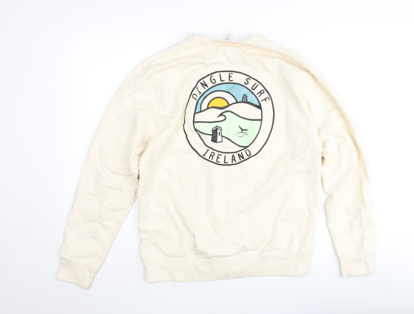 Just Hoods AWDis Women Beige Pullover Jumper M Dingle Surf Ireland Sweatshirt