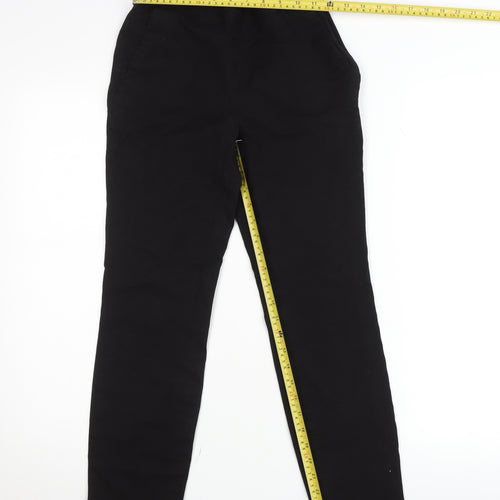 Massimo Dutti Women’s Black Slim Fit High Rise Cotton Stretch Trousers Size 6