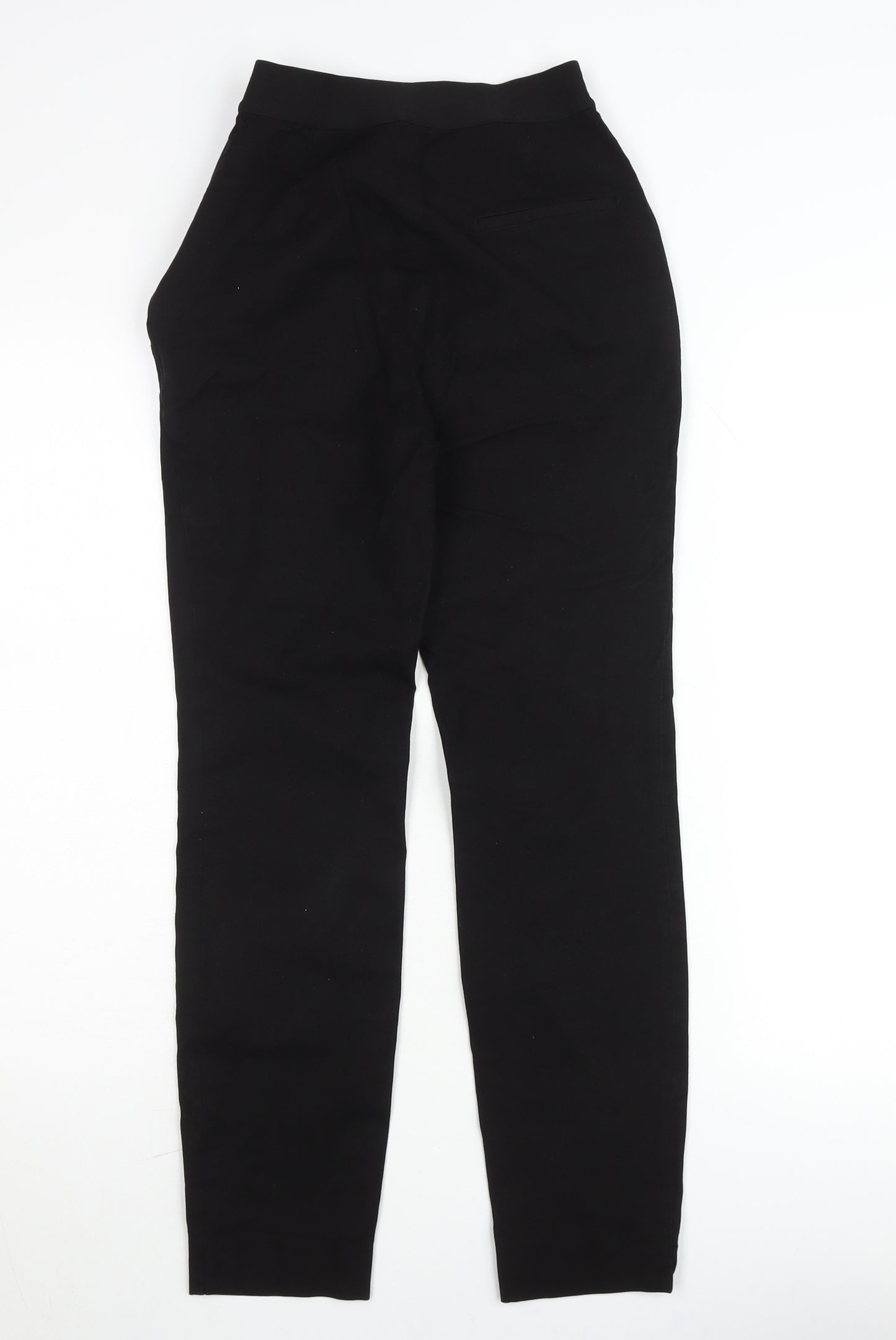 Massimo Dutti Women’s Black Slim Fit High Rise Cotton Stretch Trousers Size 6