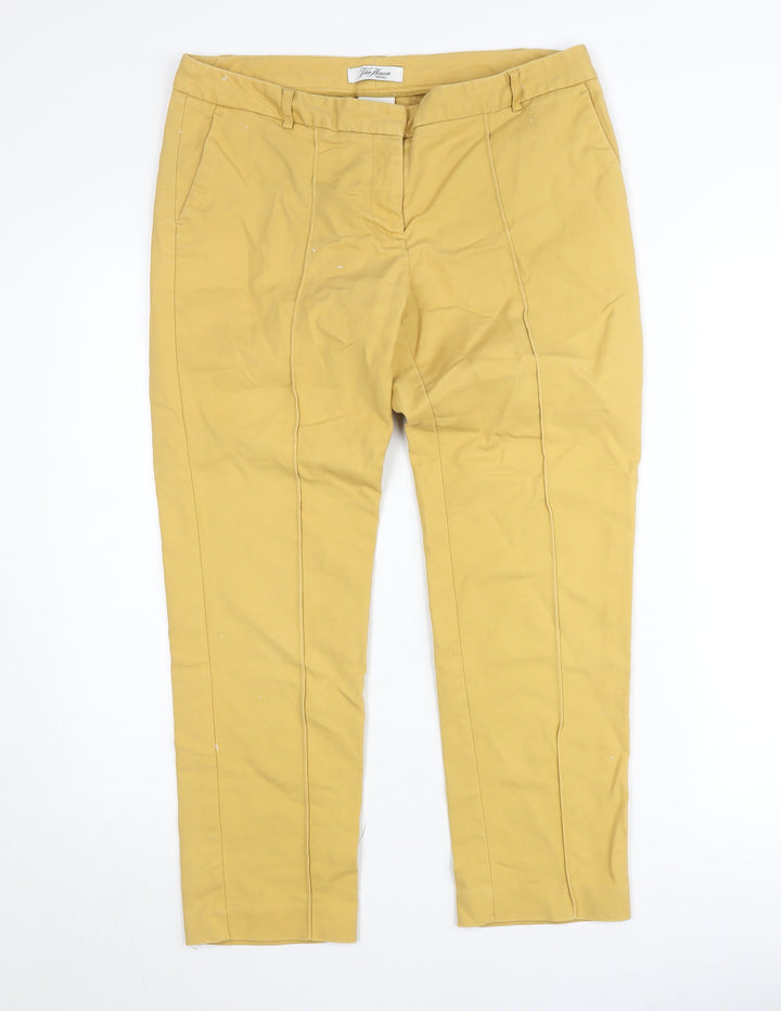 Van Heusen Womens Beige Chino Trousers Size 12 Cotton Blend