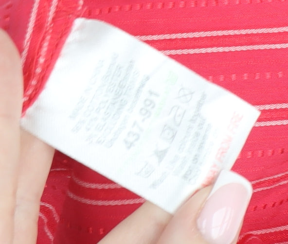 Next Women Pink Striped Sleeveless Collared Blouse Size 14