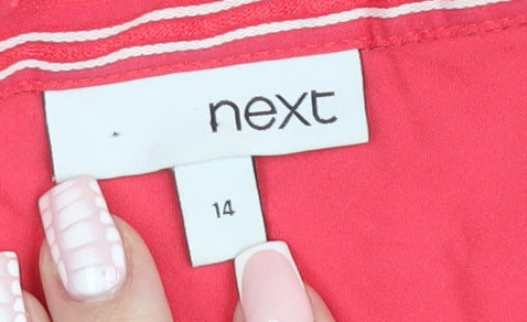 Next Women Pink Striped Sleeveless Collared Blouse Size 14