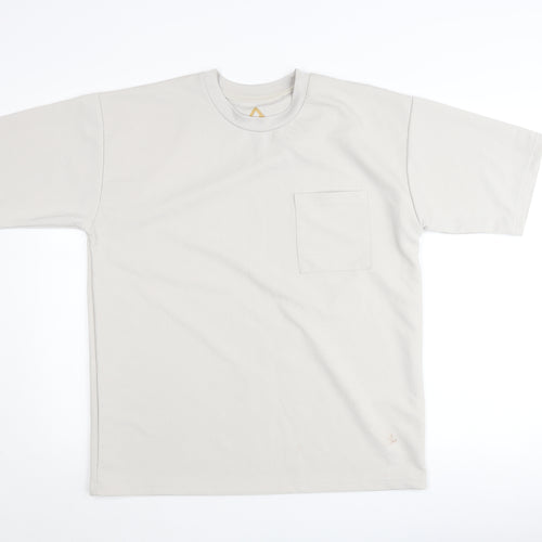 A Wear Men's Beige Short Sleeve Crew Neck Cotton T-Shirt Size M