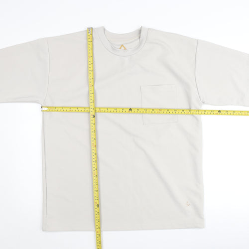 A Wear Men's Beige Short Sleeve Crew Neck Cotton T-Shirt Size M