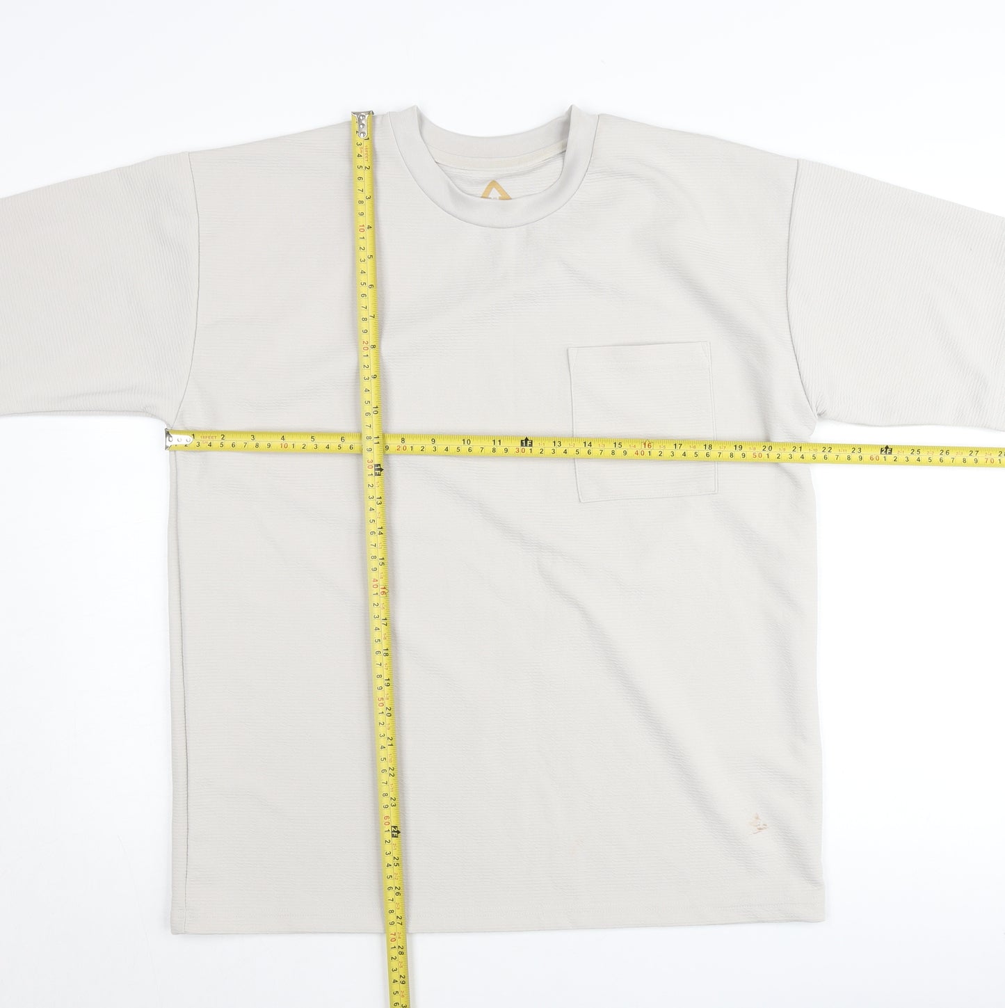 A Wear Men's Beige Short Sleeve Crew Neck Cotton T-Shirt Size M
