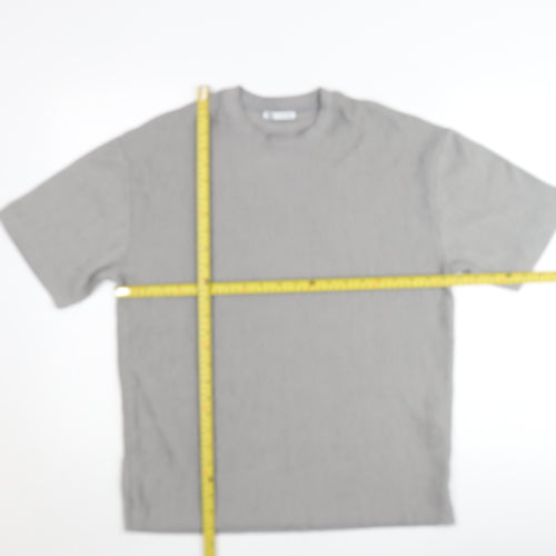 Zara Mens Grey Short Sleeve Crew Neck Knit T-Shirt Size S