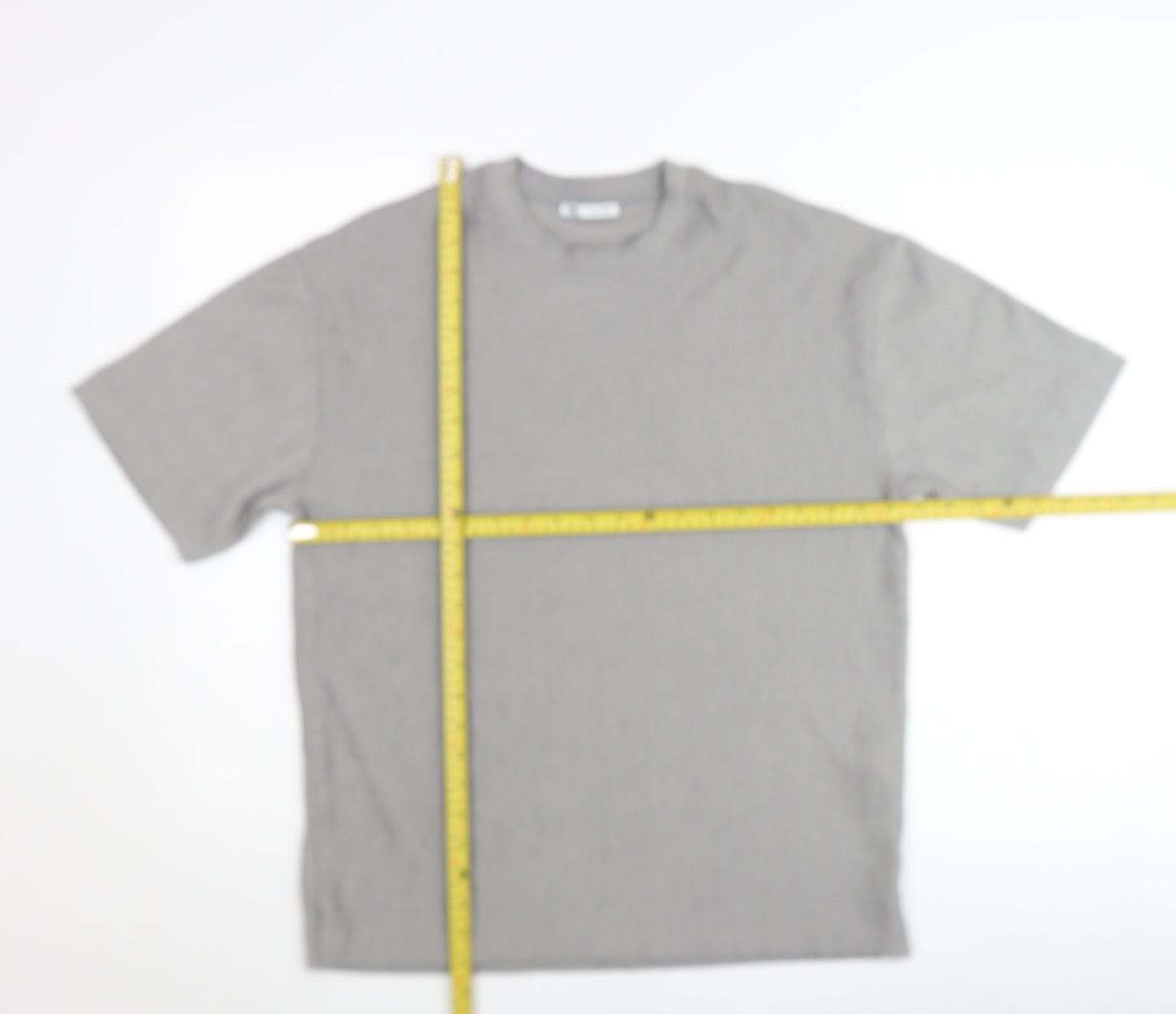 Zara Mens Grey Short Sleeve Crew Neck Knit T-Shirt Size S
