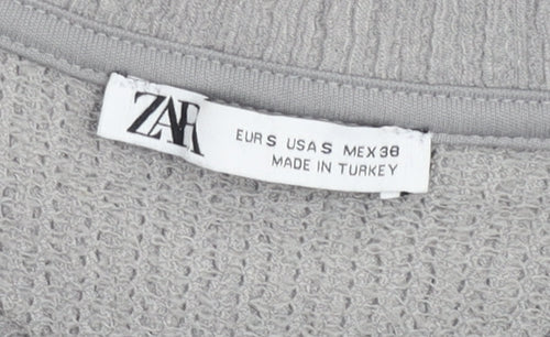 Zara Mens Grey Short Sleeve Crew Neck Knit T-Shirt Size S