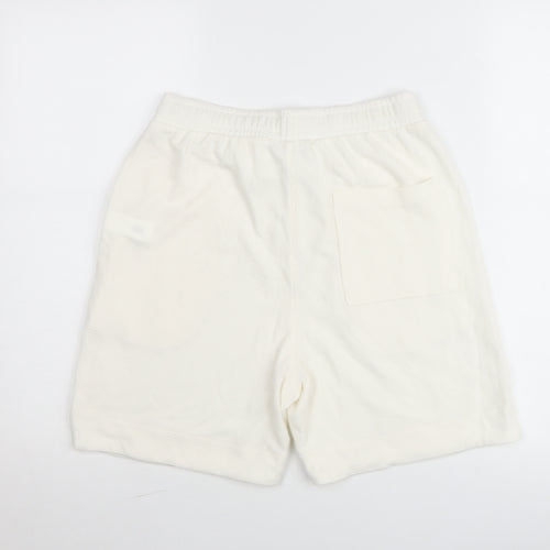 Zara Men’s Ivory Knit Sweat Shorts Size S Elastic Waist Casual