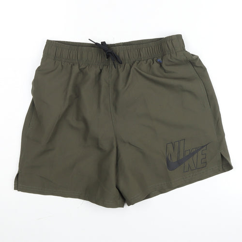 Nike Boys Green Small Athletic Shorts Quick Dry Polyester Activewear