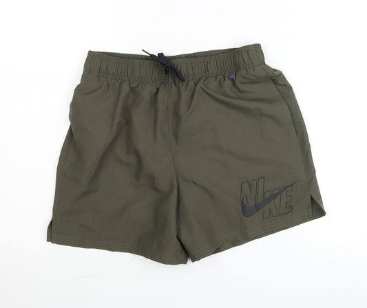 Nike Boys Green Small Athletic Shorts Quick Dry Polyester Activewear