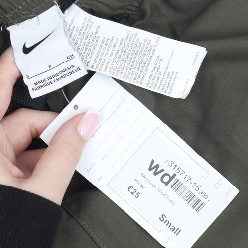 Nike Boys Green Small Athletic Shorts Quick Dry Polyester Activewear