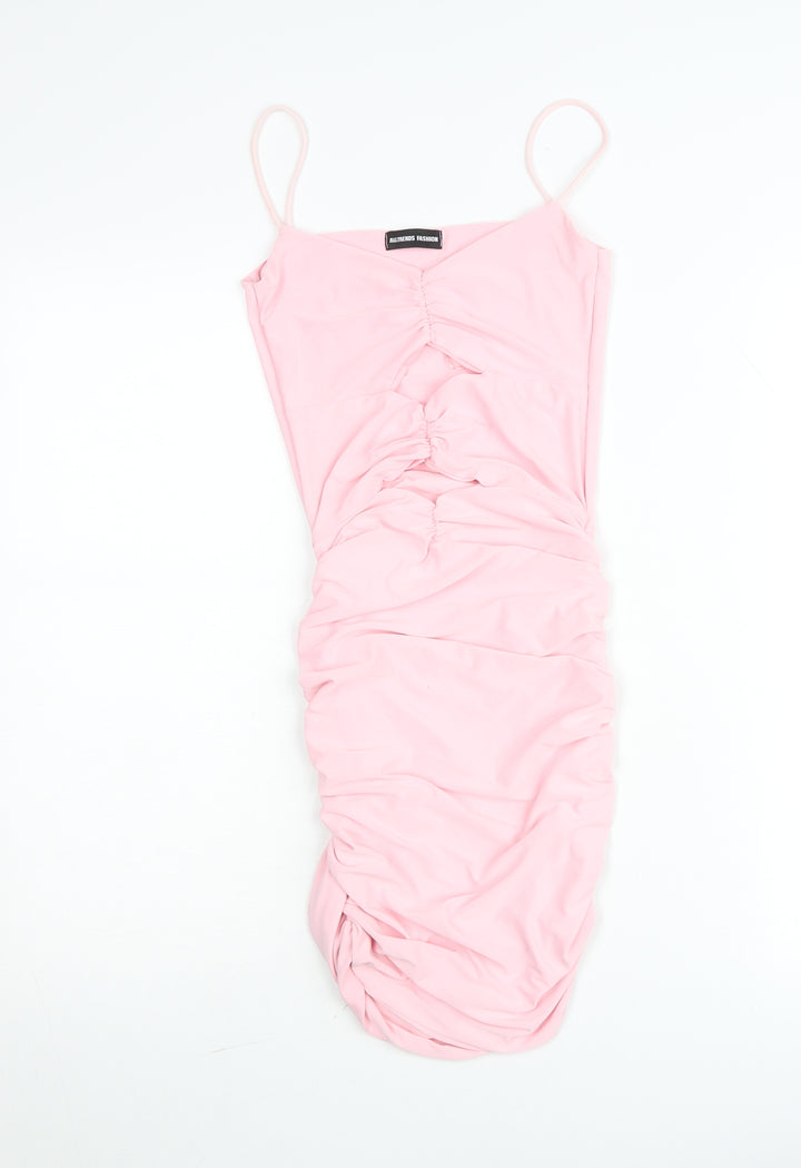 AllTrends Fashion Women's Pink Size 8 Bodycon Midi Dress