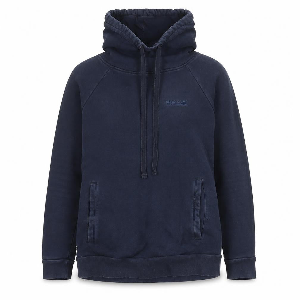 Front view of Regatta Great Outdoors Women's Navy Pullover Hoodie UK 10 Cotton Blend