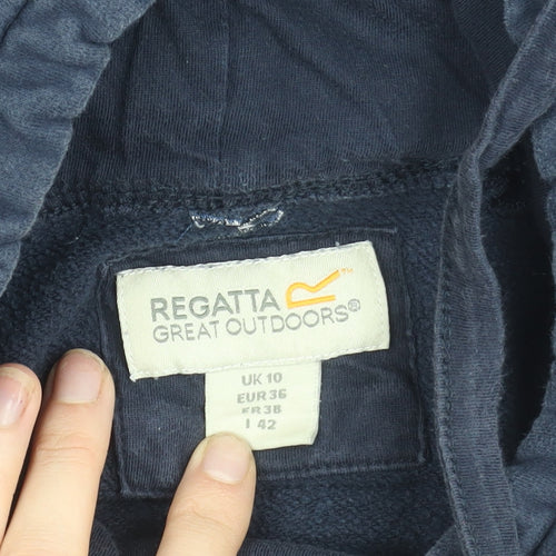 Regatta Great Outdoors Women's Navy Pullover Hoodie UK 10 Cotton Blend