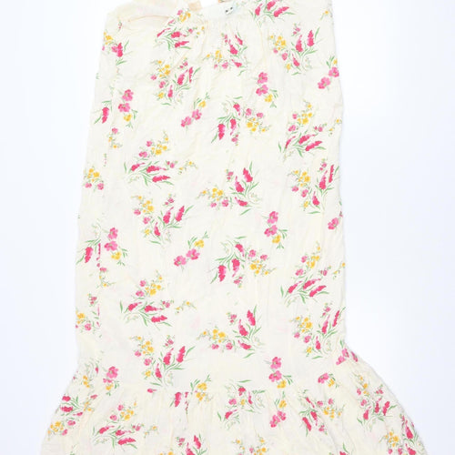 In Other Words Women’s Ivory Floral Beaded Tie Strap Slip Dress Size 12