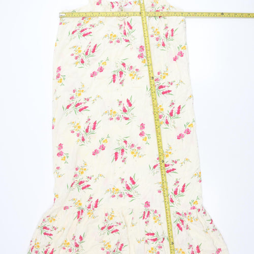 In Other Words Women’s Ivory Floral Beaded Tie Strap Slip Dress Size 12
