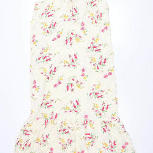 In Other Words Women’s Ivory Floral Beaded Tie Strap Slip Dress Size 12