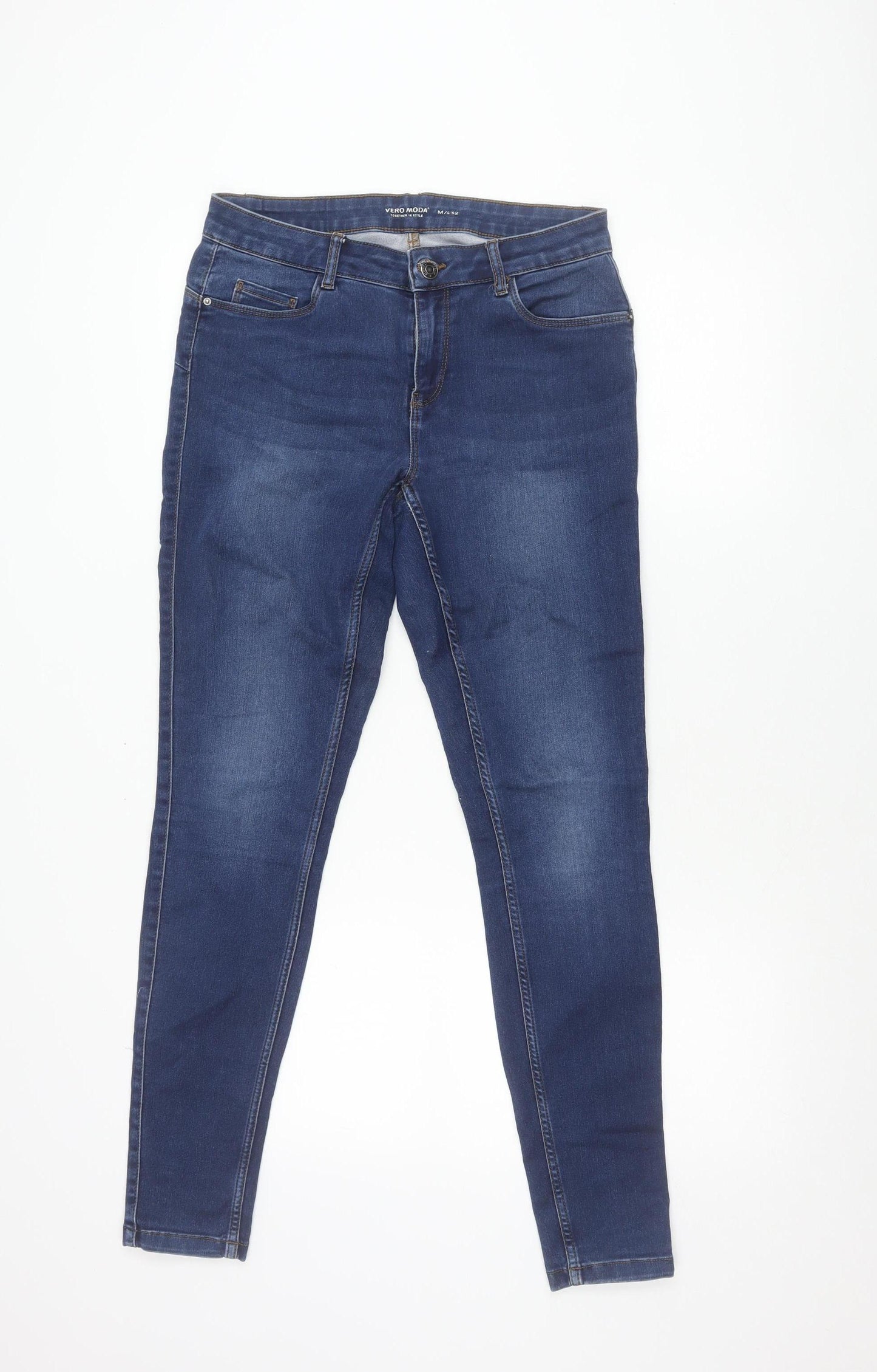 Vero Moda Womens Blue Skinny Jeans Size M/L 32 Regular Fit Denim
