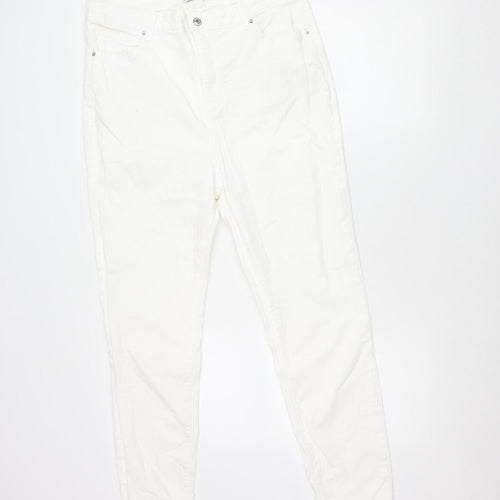 Primark Women White Skinny Jeans Size 18 Stretch Denim 30in Leg