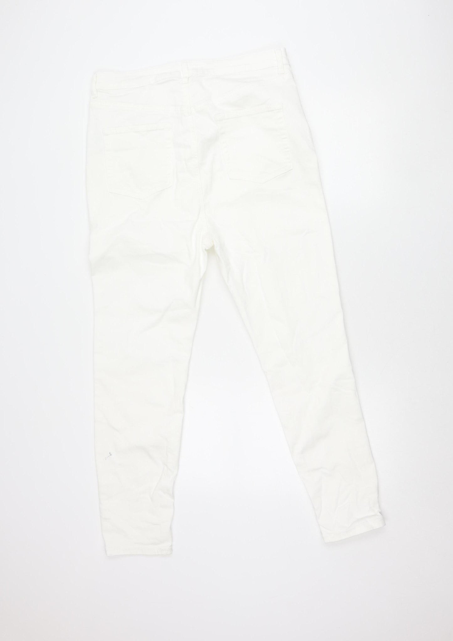 Primark Women White Skinny Jeans Size 18 Stretch Denim 30in Leg
