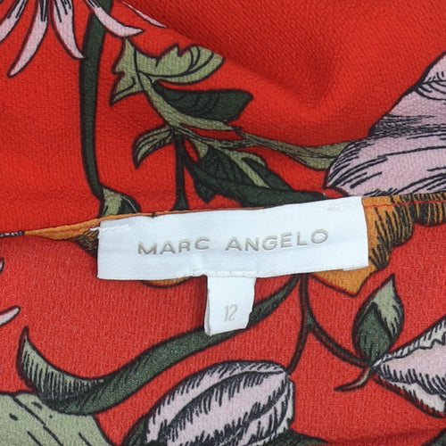 Marc Angelo Women's Red Floral Off Shoulder Blouse Size 12