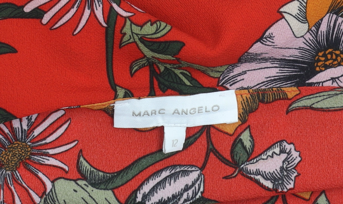 Marc Angelo Women's Red Floral Off Shoulder Blouse Size 12