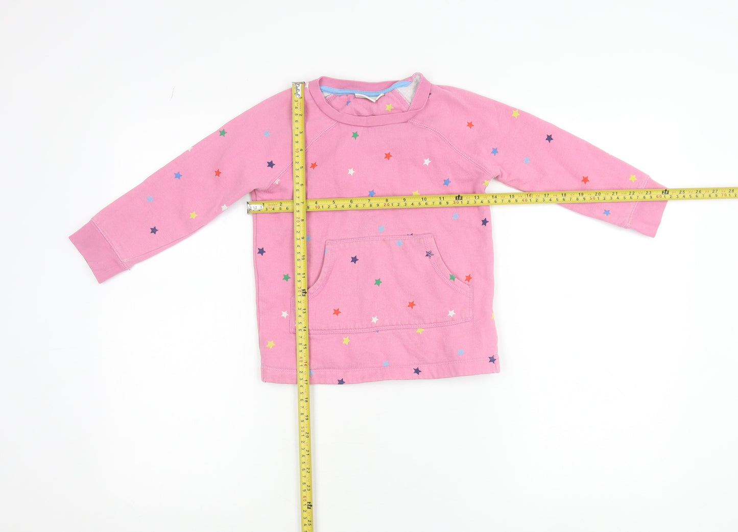 Mini Boden Girls Pink Star Print Pullover Jumper 4-5 Years Cotton Blend